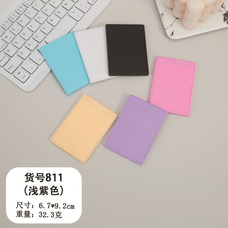 Square Flip Makeup Mirror, Simple Foldableing Mirror, Customizable Printable Double-Sided Logo Pattern, Portable Flap Pocket Pants Mirror - Image 1